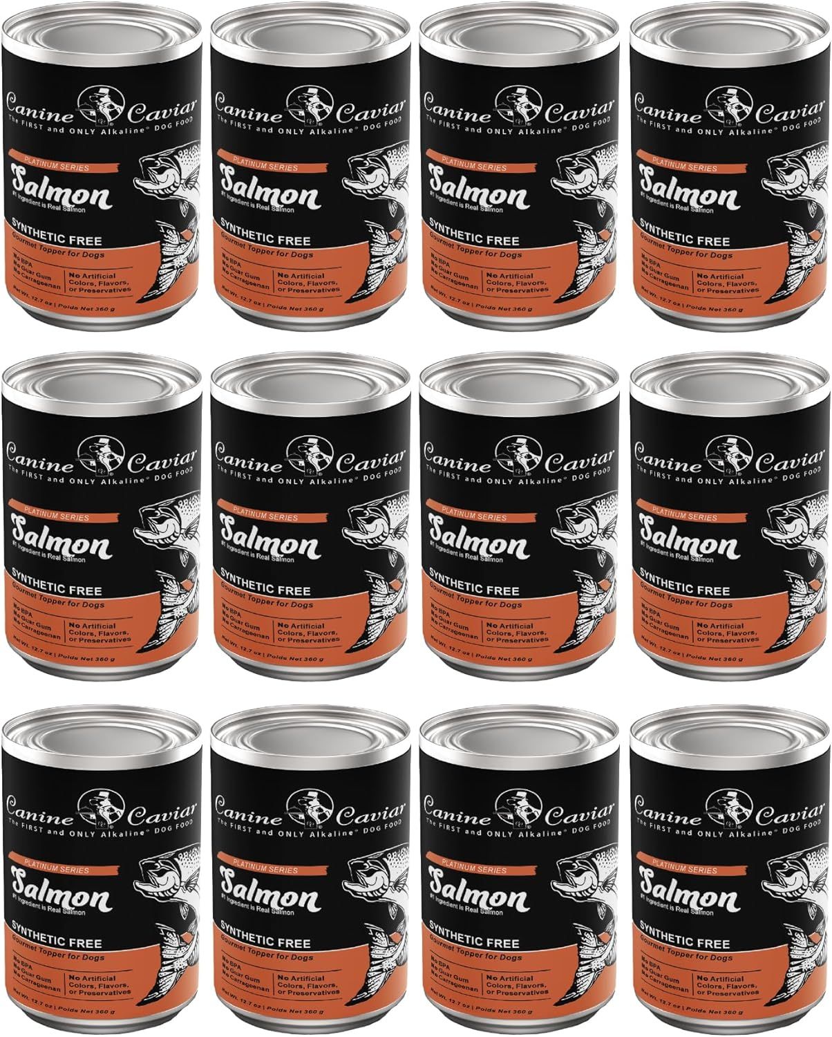 Canine Caviar Can Dog Food Synthetic Free Salmon 12.7 oz Case of 12