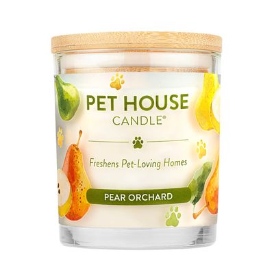 Pet House All Natural Pet Friendly Plant Based Soy Wax Candle Pear Orchid Scented 9 oz