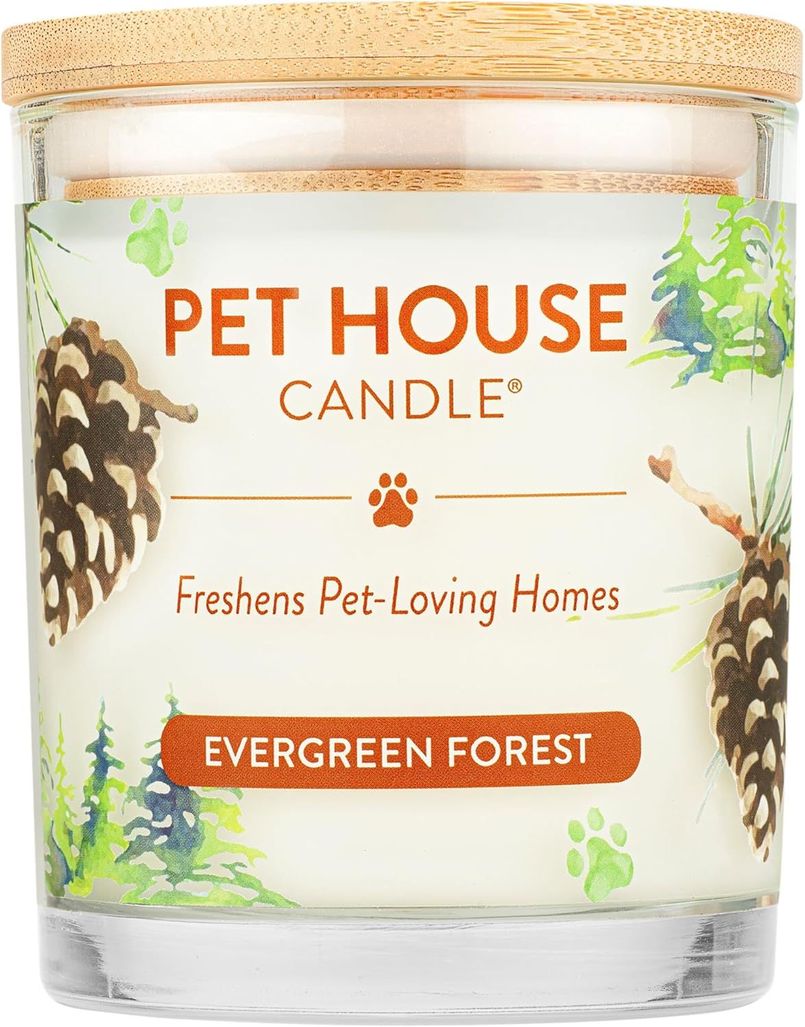 Pet House All Natural Pet Friendly Plant Based Soy Wax Candle Evergreen Forest Scented 9 oz