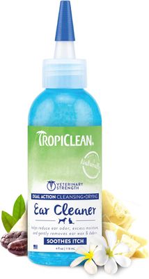 TropiClean Ear Cleaner Dual Action Cleansing &amp; Drying Soothes Itch 4 oz