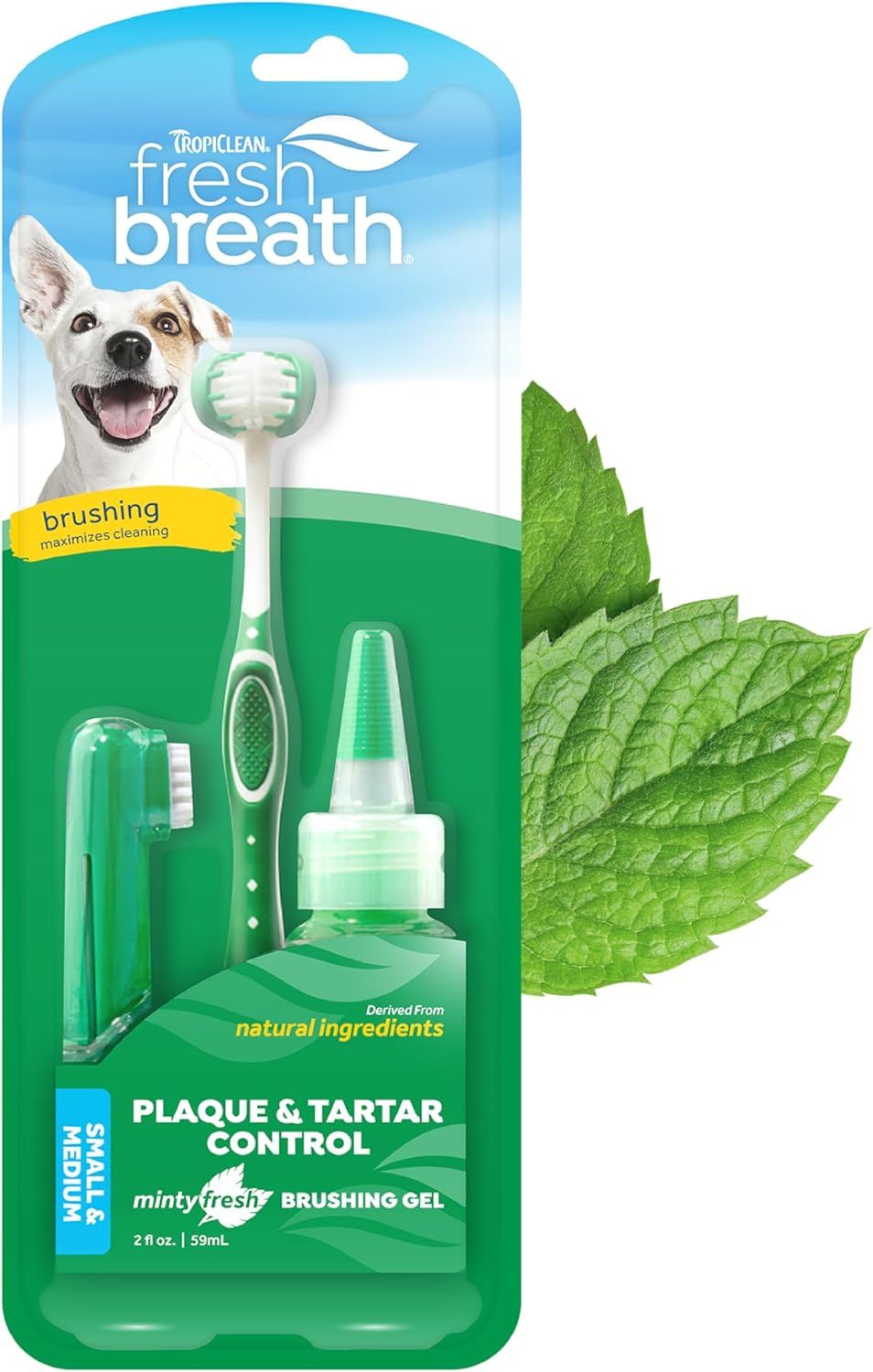 Tropiclean Fresh Breath Oral Care Toothbrush &amp; Toothpaste Small &amp; Medium Dog Kit