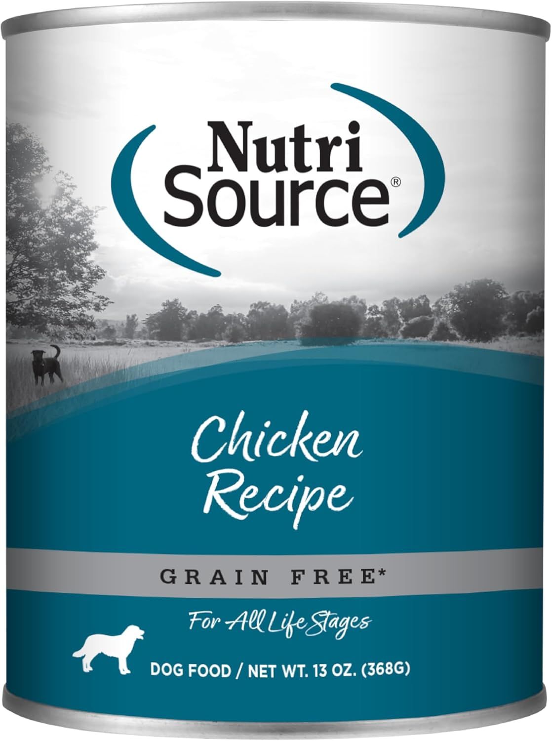 NutriSource Chicken &amp; Chicken Liver Grain Free Can Dog Food 13 oz Case of 12