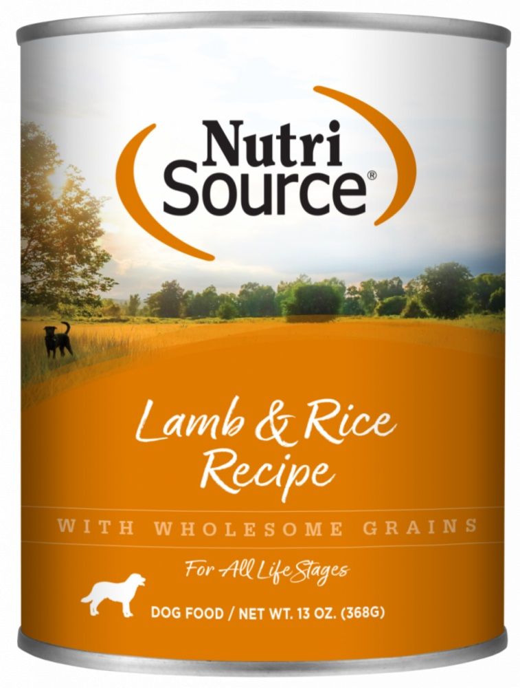 NutriSource Lamb &amp; Rice Recipe Can Dog Food 13 oz Case of 12