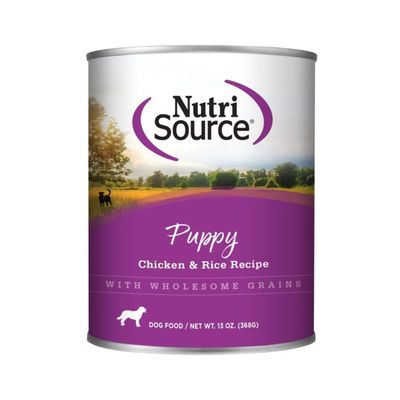 Nutrisource Puppy Chicken &amp; Rice Recipe Can Dog Food 13 oz Case of 12