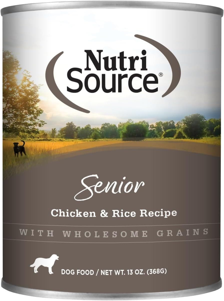 Nutrisource Senior Chicken &amp; Rice Recipe Can Dog Food 13 oz Case of 12