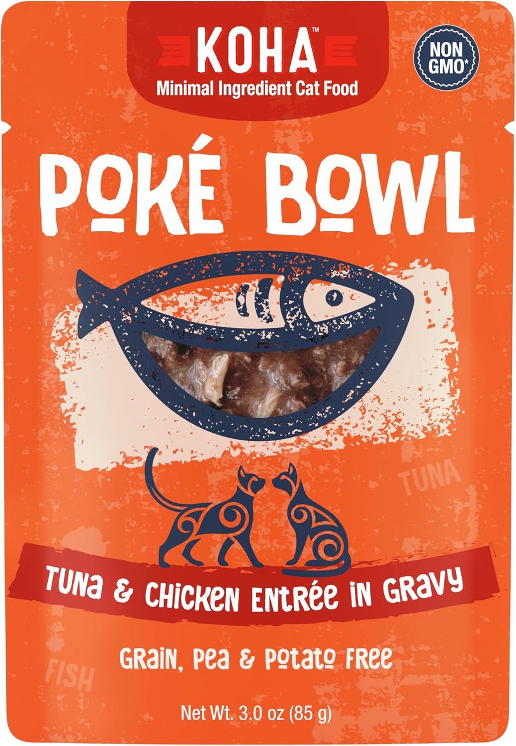 Koha Cat Poke Bowl Tuna &amp; Chicken in Gravy 3 oz Case of 24