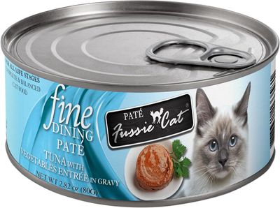 Fussie Cat Fine Dining Pate Tuna with Vegetables Entrée In Gravy 2.82 oz single