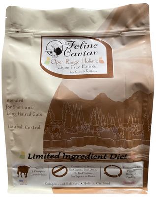 Feline Caviar Open Range Buffalo Holistic Grain Free Entree Cat &amp; Kitten Food 4.4 lb