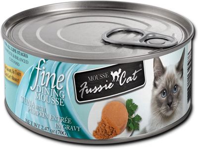 Fussie Cat Fine Dining Mousse Tuna with Pumpkin Entrée Cat Food 2.47oz single