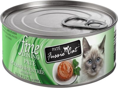 Fussie Cat Fine Dining Pate Oceanfish Entrée In Gravy 2.82oz Case of 24 single