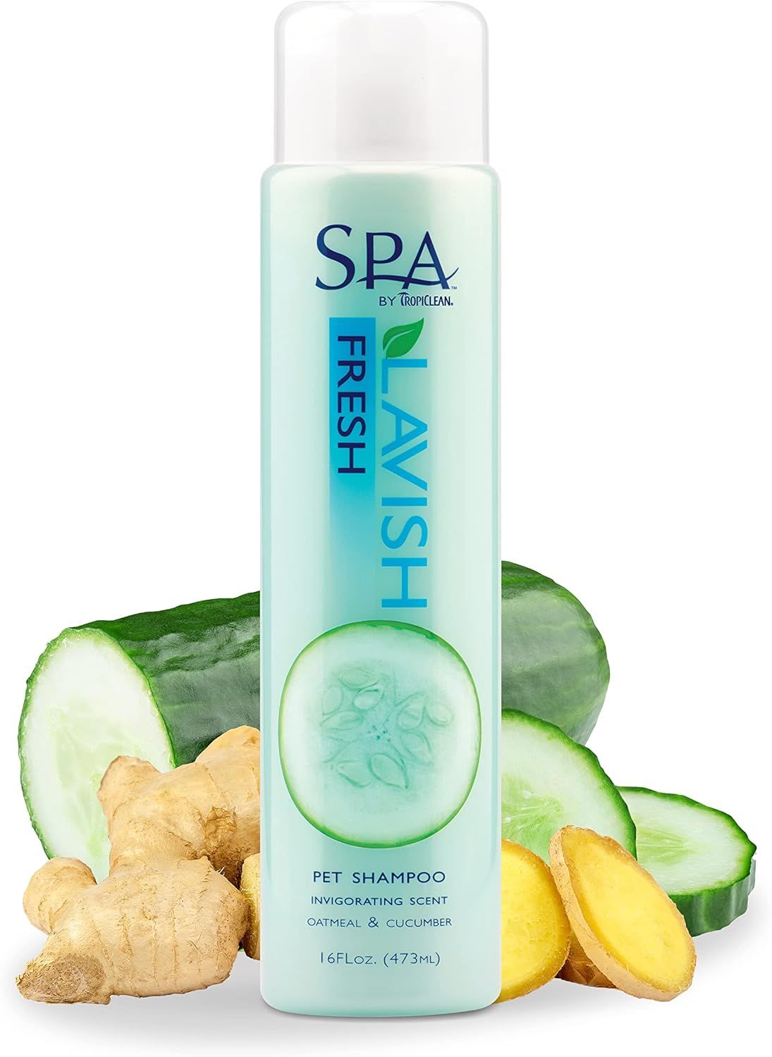 Tropiclean Spa Lavish Fresh Scented Shampoo Oatmeal &amp; Cucumber 16 oz