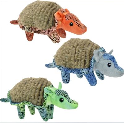 Multipet Armadillo Assorted Colors Plush Squeaky Dog Toy 12 inches