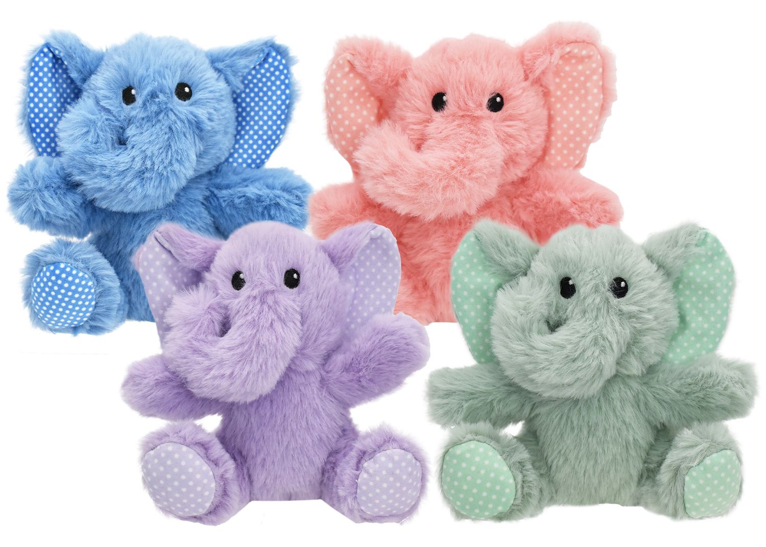 Multipet Elephant Mini Pet Assorted Colors Plush Squeaky Dog Toy 5 inches
