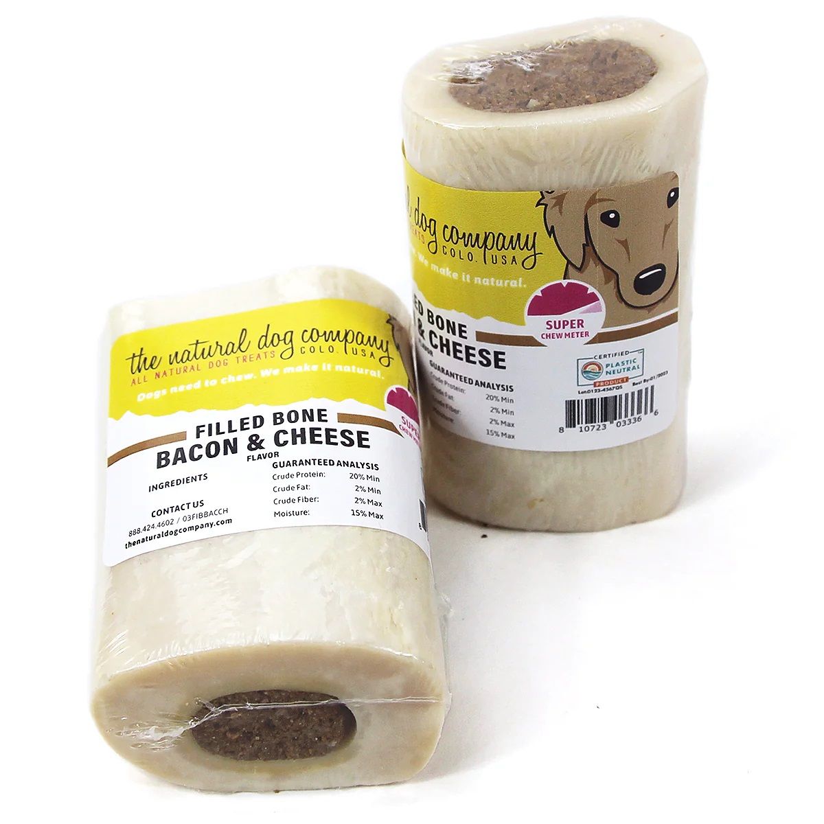 Tuesday&#39;s Natural Dog Company Stuffed Shin Bone Bacon &amp; Cheese Flavor 5 inch
