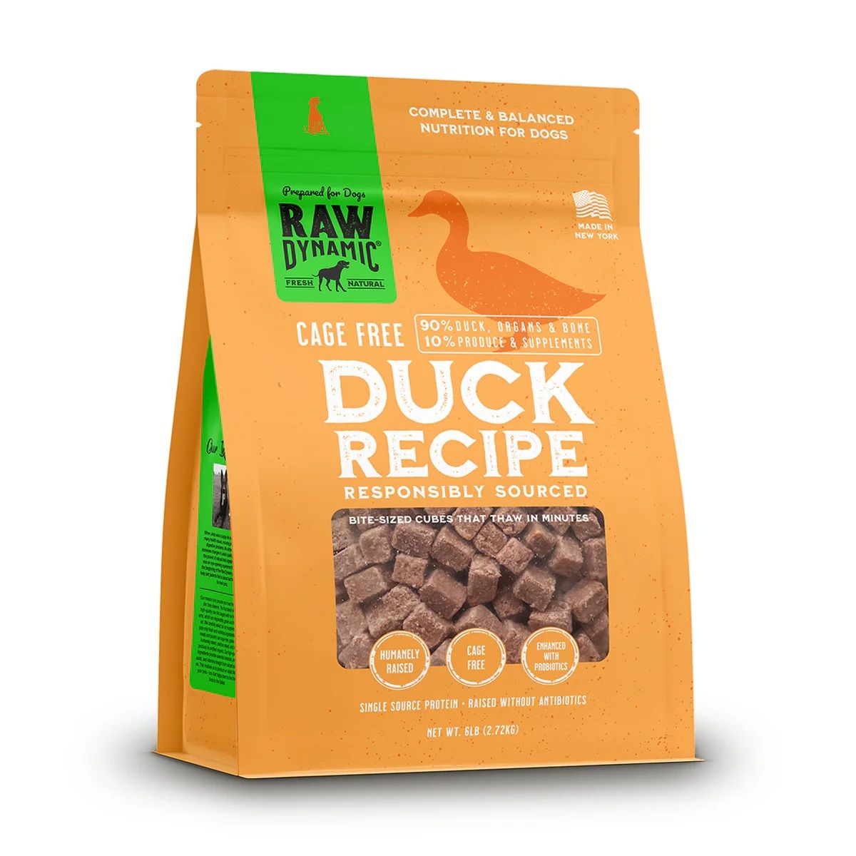 Raw Dynamic Free Range Duck Recipe Frozen Dog Food 6 lbs