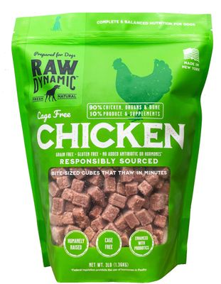 Raw Dynamic Free Range Chicken Recipe Frozen Dog Food 3 lbs