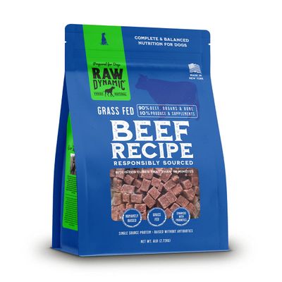 Raw Dynamic Free Range Beef Recipe Frozen Dog Food 6 lbs