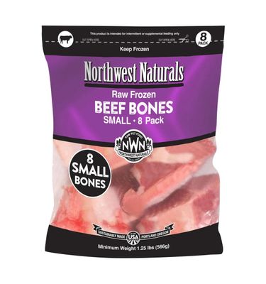Northwest Naturals Frozen Raw Beef Bones Small 1 to 2 inches 8 Pack