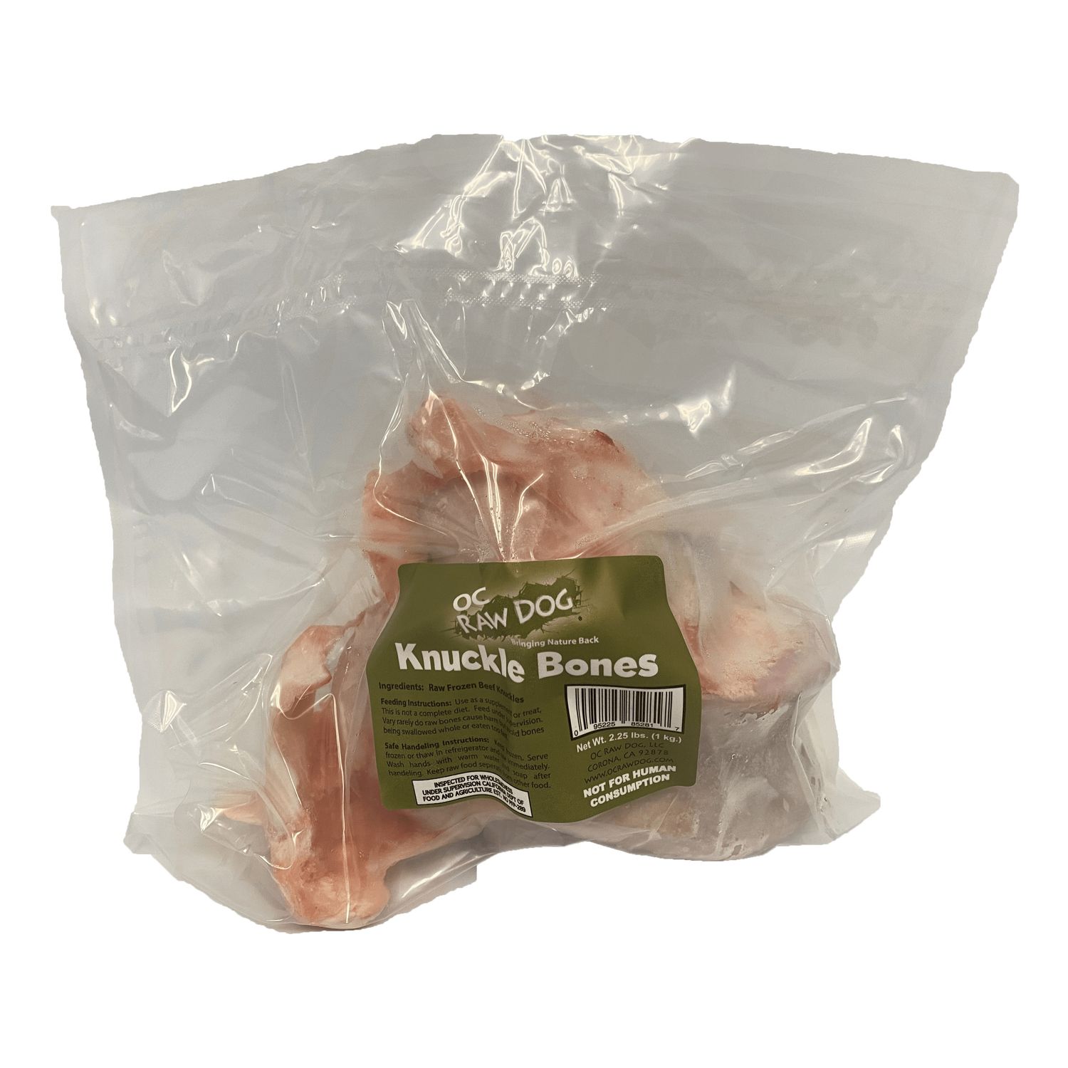 OC Raw Frozen Raw Whole Beef Knuckle Bones 2.25 lbs