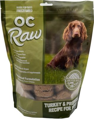 OC Raw Dog Freeze Dried Food Turkey &amp; Produce Sliders 14 oz