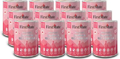 First Mate Wild Pacific Salmon &amp; Rice Formula Grain Friendly Dog Food 12.2 oz Case of 12