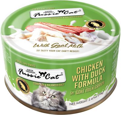 Fussie Cat Can Super Premium Chicken with Duck Formula in Goat Milk 2.47oz