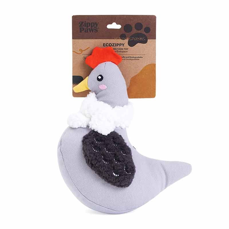 Zippy Paws ecoZippy Cotton Cuddler Chicken Plush Dog Toy