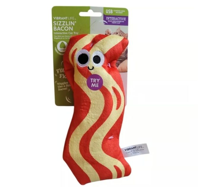 Vibrant Life Sizzlin Bacon Interactive Cat Toy