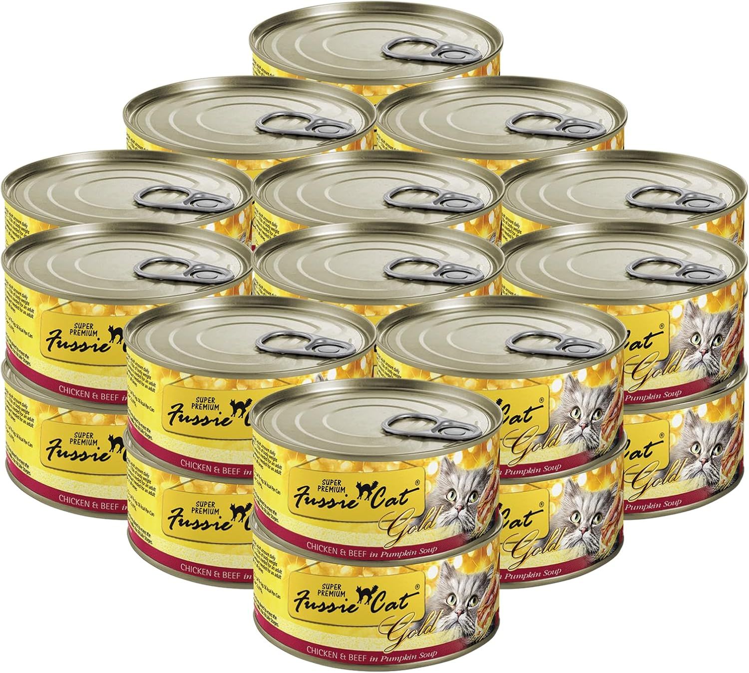 Fussie Cat Can Super Premium Chicken &amp; Beef in Pumpkin Soup 2.82 oz Case of 24