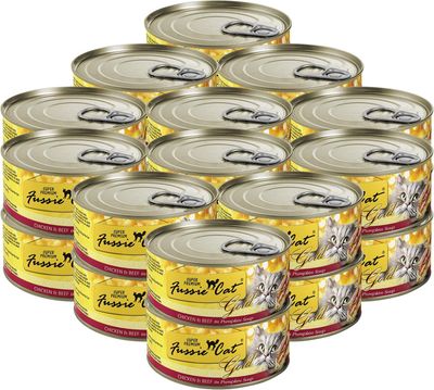 Fussie Cat Can Super Premium Chicken &amp; Beef in Pumpkin Soup 2.82 oz Case of 24