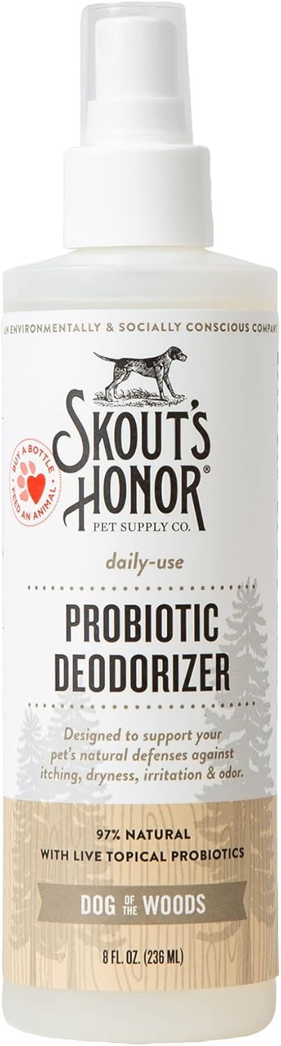 Skout&#39;s Honor Dog Grooming Probiotic Deodorizer Spray Dog of the Woods 8 oz