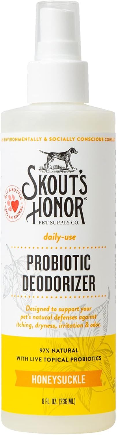 Skout's Honor Dog Grooming Probiotic Deodorizer Spray Honeysuckle 8 oz