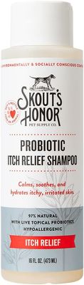 SKOUT'S HONOR Probiotic Itch Relief Shampoo for Pets - Non-Medicated, Fragrance-Free, Paraben &amp; Sulfate-Free, with Avocado Oil &amp; Omega 3's, 16 oz
