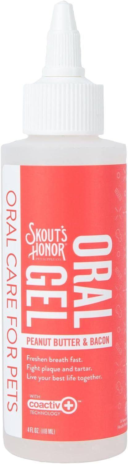 Skout's Honor Dog Health Dental Oral Gel Peanut Butter Bacon 4 oz