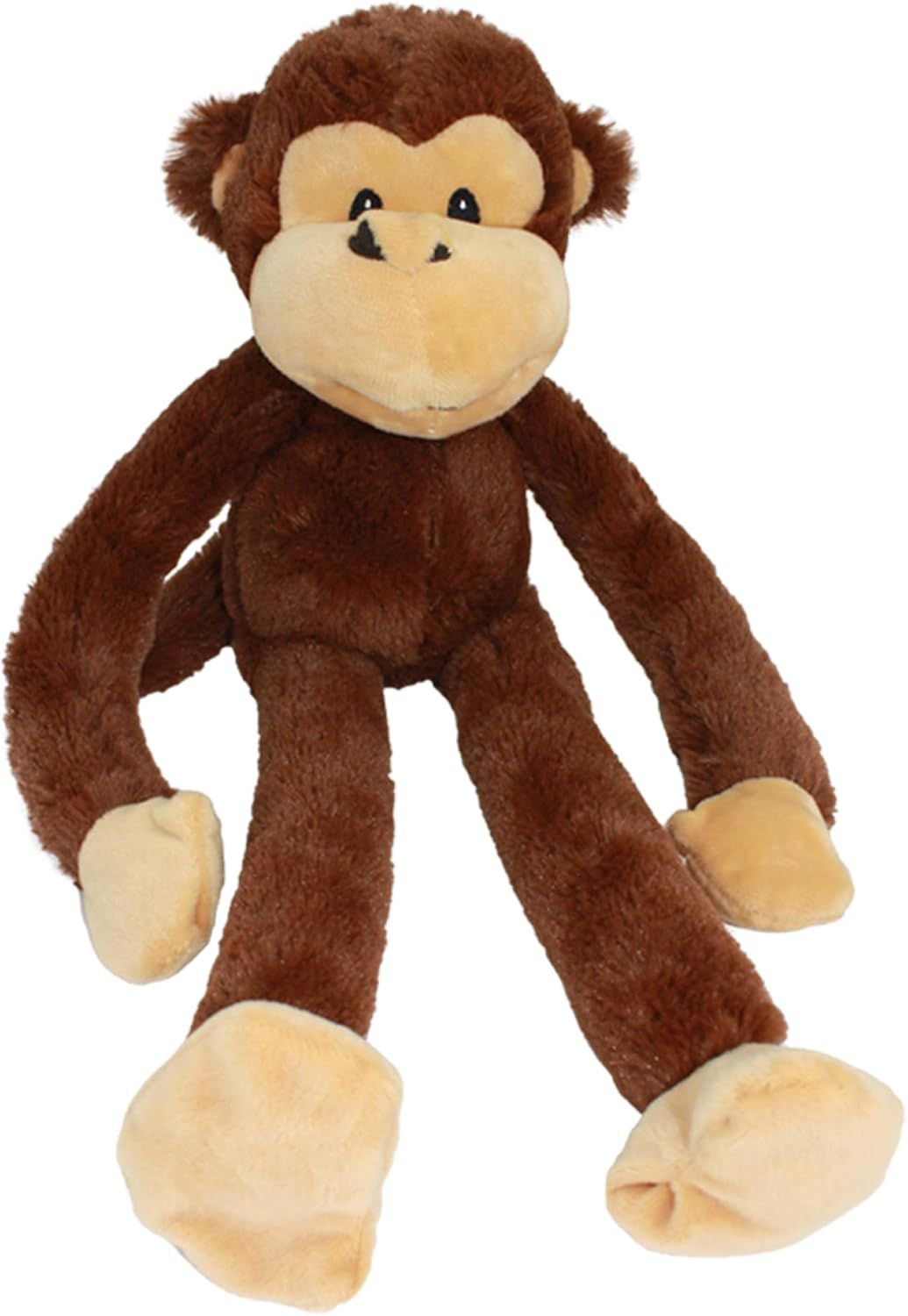 Multipet Swingin’ Safari Monkey Plush 5 Squeaker Dog Toy 19 inches