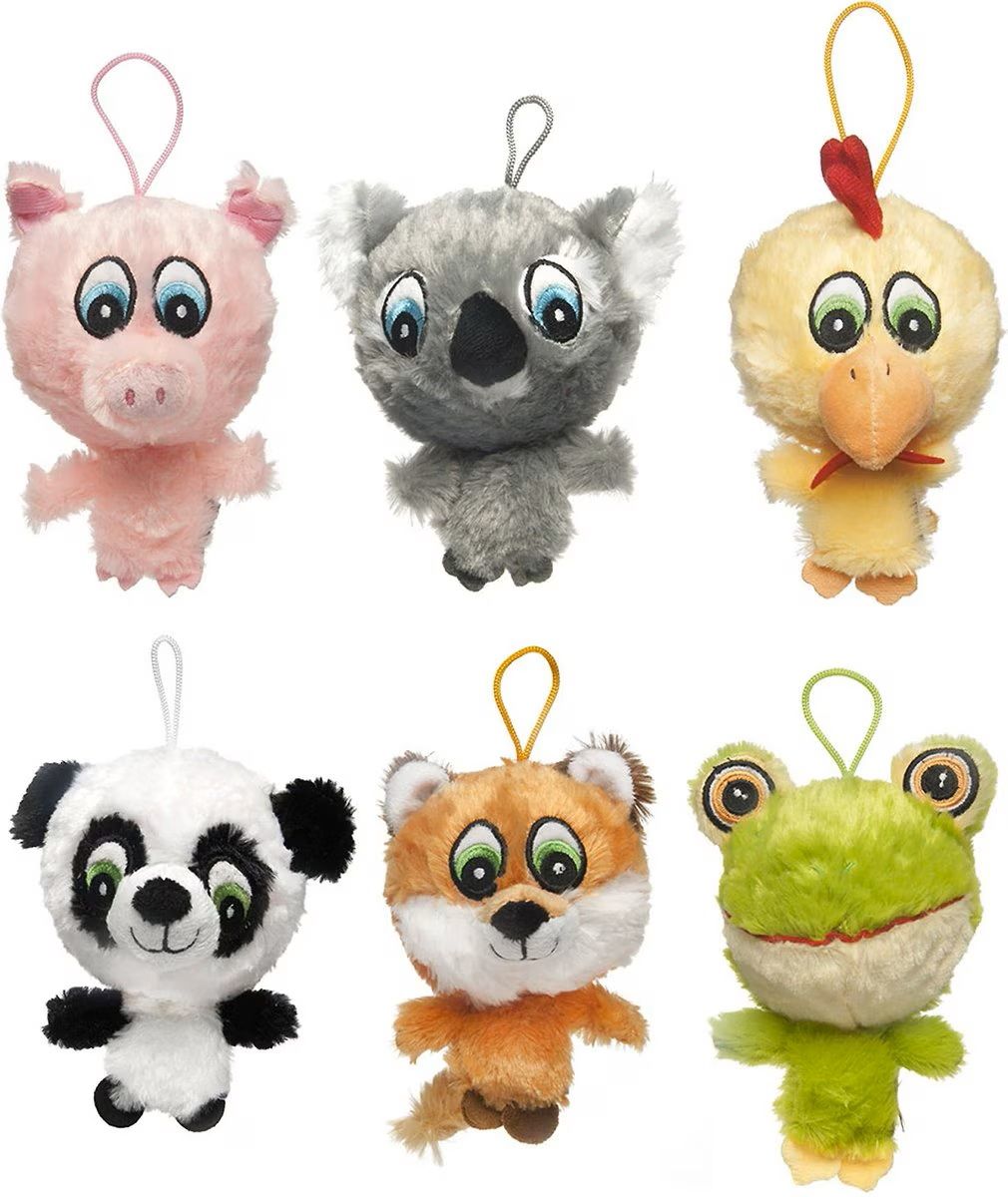 Multipet Knobby Noggins Assorted Animals (Panda, Koala, Fox, Frog, Pig, and Chicken)