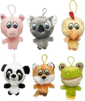 Multipet Knobby Noggins Assorted Animals (Panda, Koala, Fox, Frog, Pig, and Chicken)