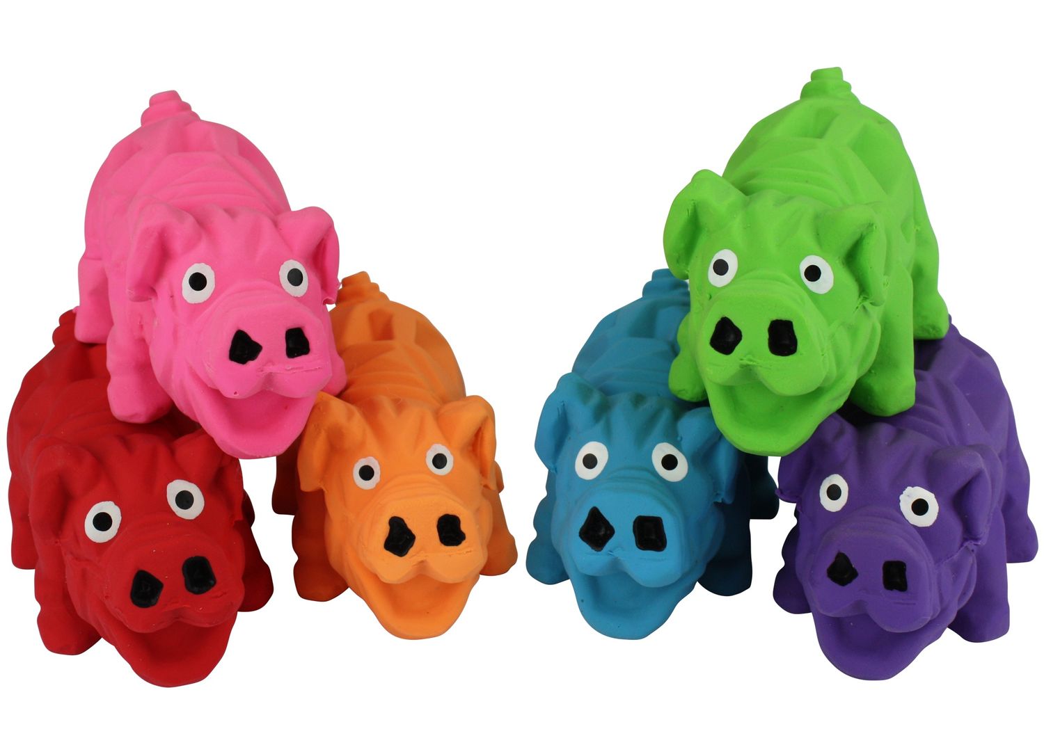 Multipet Origami Pig Latex Dog Toy Small 4 inches