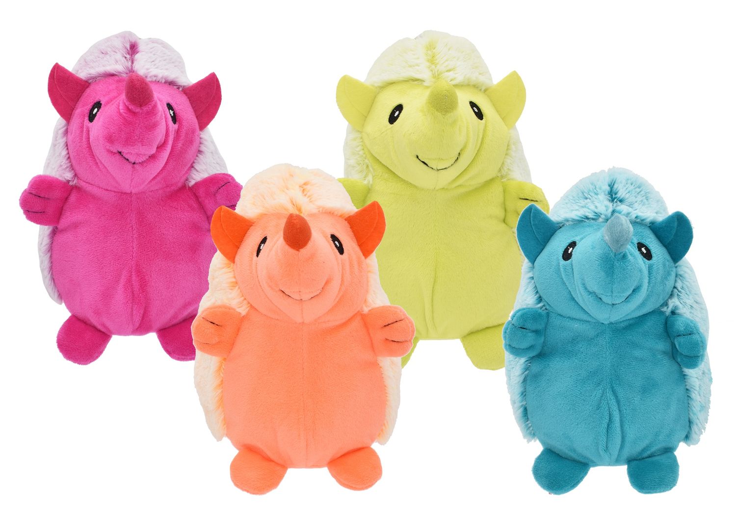 Multipet Hedgehog Assorted Colors Plush Squeaky Dog Toy 8 inches