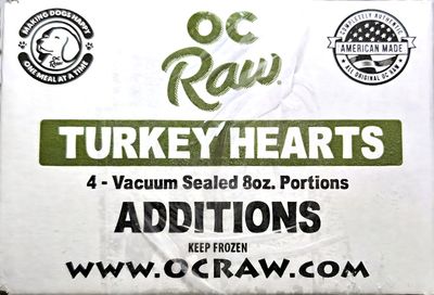 OC Raw Frozen Turkey Hearts 2 lb Box