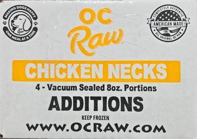 OC Raw Additions Frozen Raw Chicken Necks 8 oz single