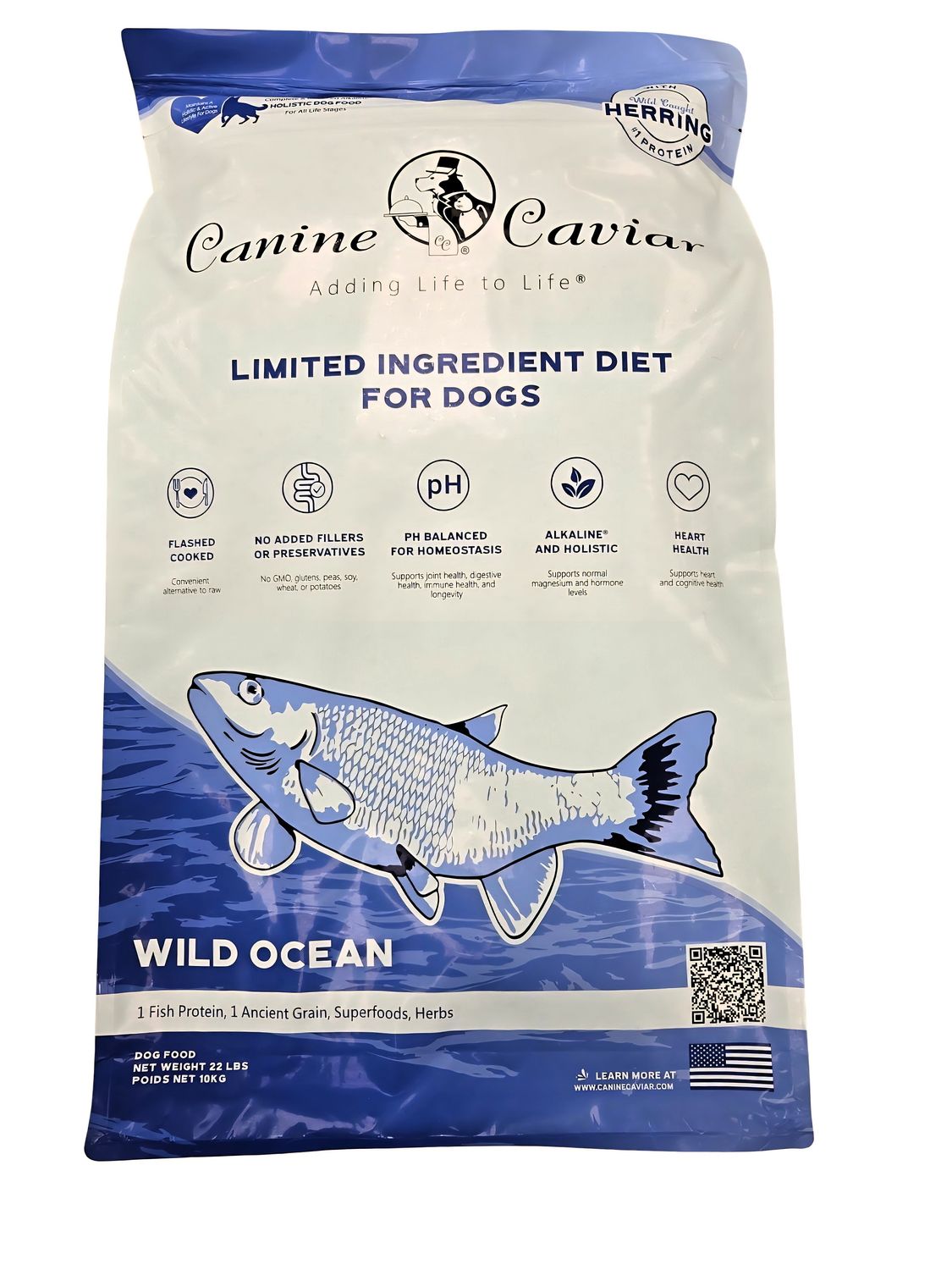 Canine Caviar Wild Ocean Entrée Alkalizing Holistic Limited Ingredient Diet Dog Food 22 lbs