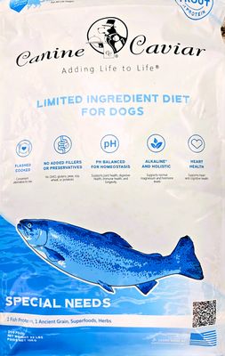 Canine Caviar Special Needs Fish Entrée Alkalizing Holistic Limited Ingredient Diet Dog Food 22 lbs