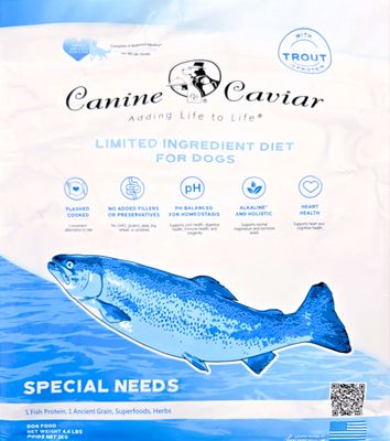 Canine Caviar Special Needs Fish Entrée Alkalizing Holistic Limited Ingredient Diet Dog Food 4.4 lbs