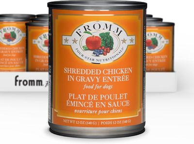 Fromm Can Four Star Shredded Chicken in Gravy Entree Wet Dog Food 12 oz Case of 12
