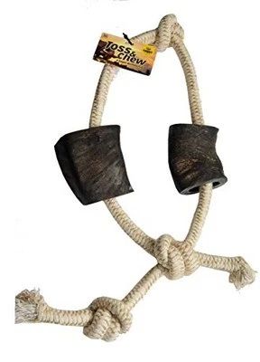 Advanced Pet Product Rope Tug Dog Toy with Buffalo Horn Large 32 inches 2 pieces