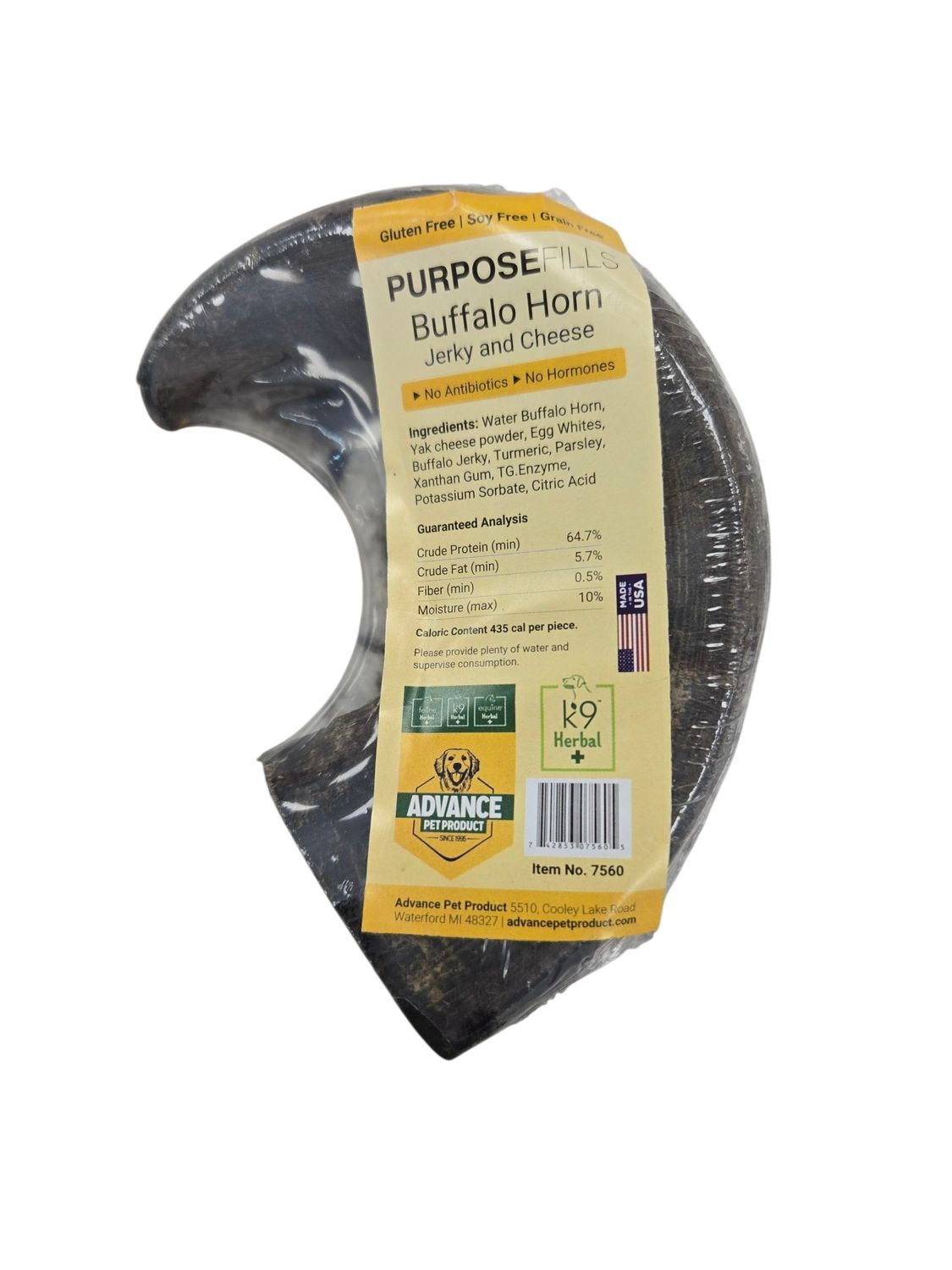 Advanced Pet Product Advance Wellness SuperFills Buffalo Horn with Jerky &amp; Cheese