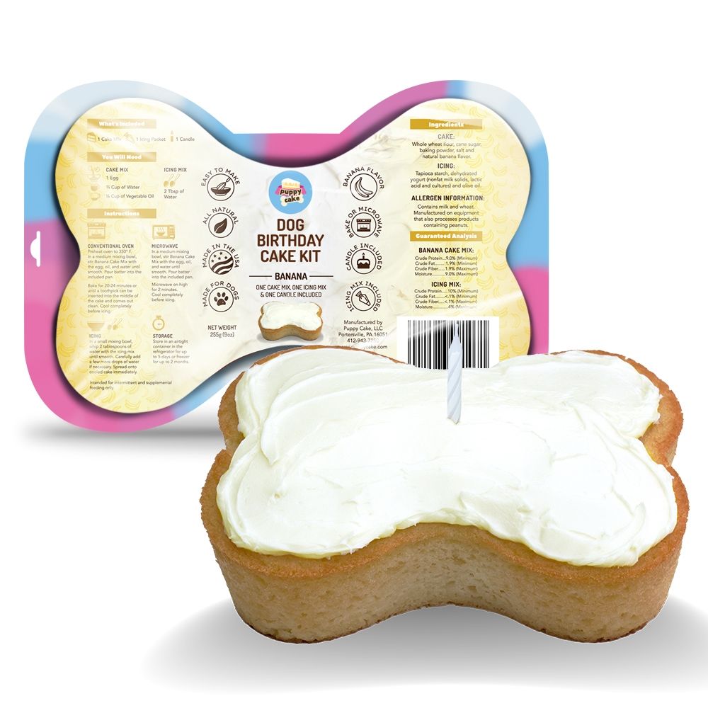 Puppy Cake Banana All Natural Cake Mix Kit for Dogs