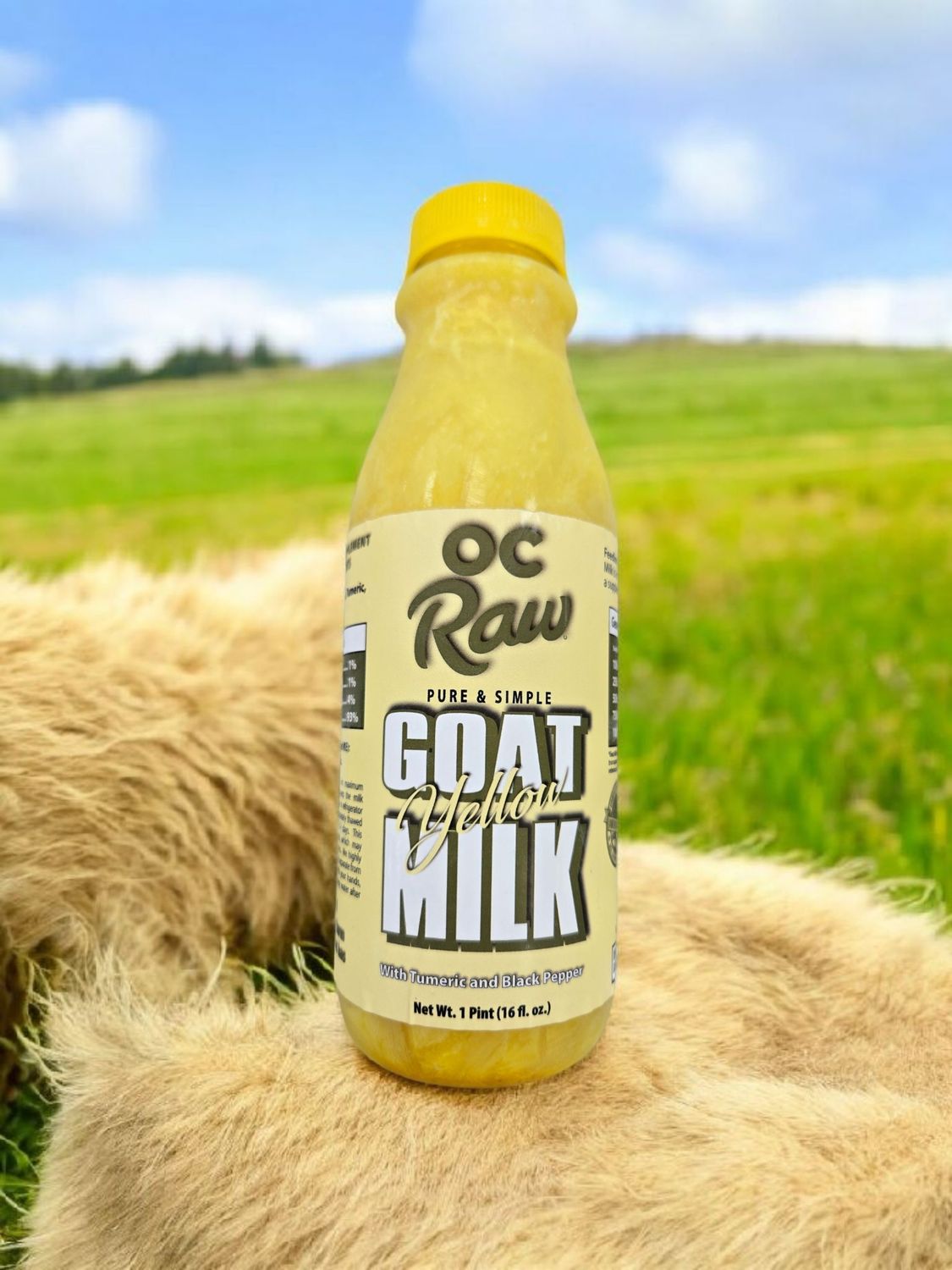 OC Raw Frozen Pure and Simple Yellow Goat Milk 16 oz