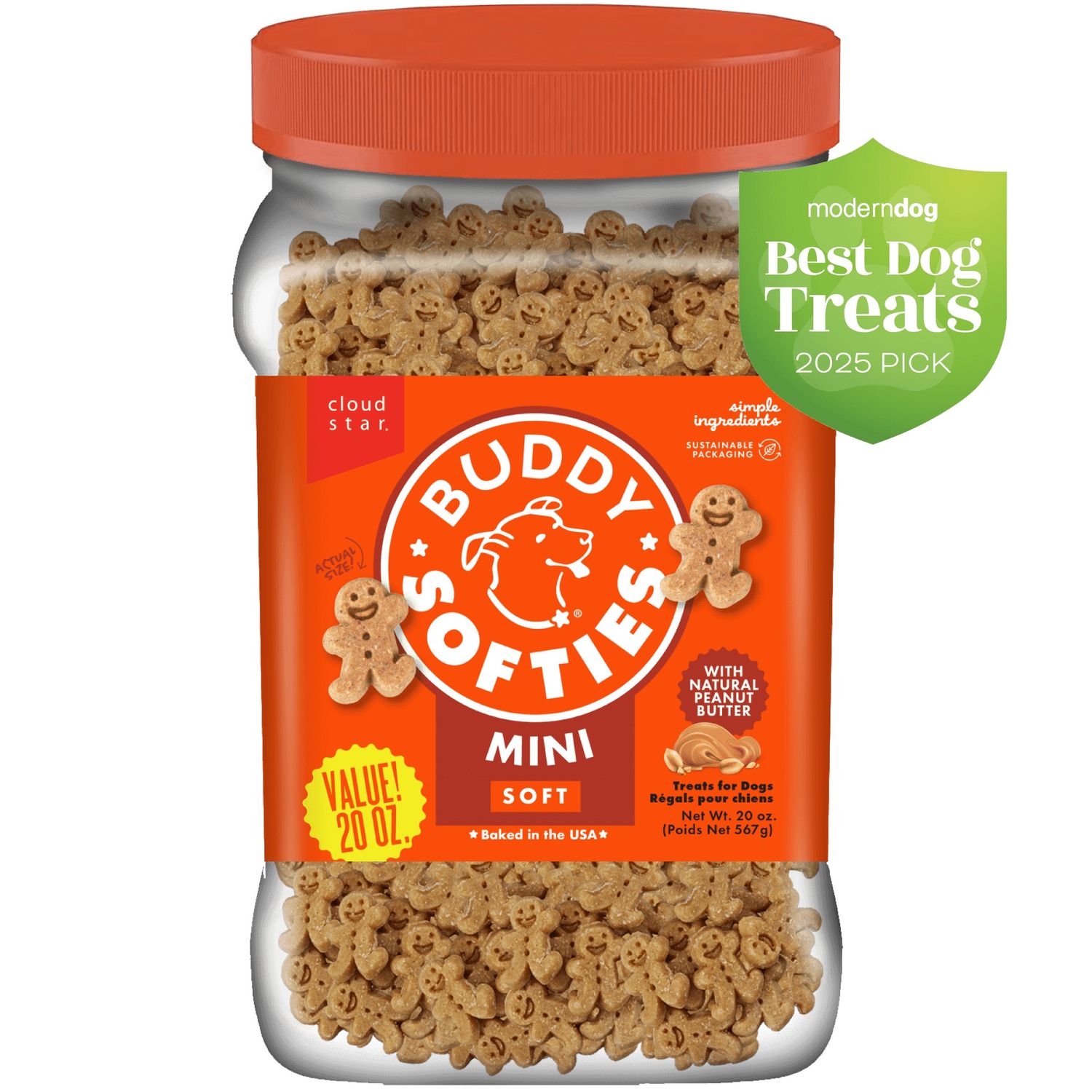 Cloud Star Buddy Softies Mini Soft Peanut Butter Biscuit Dog Treats 20 oz